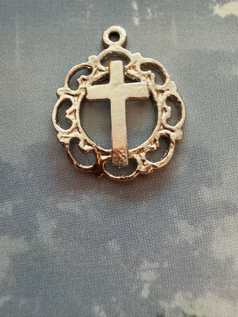Delicate Cross Pendant or charm in Sterling Silver